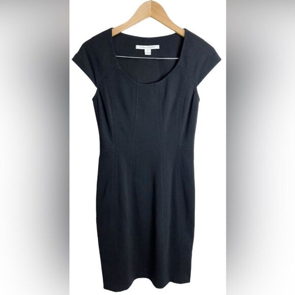 Diane Von Furstenberg Midi Pencil Dress Womens Size 6 Black - Picture 1 of 9